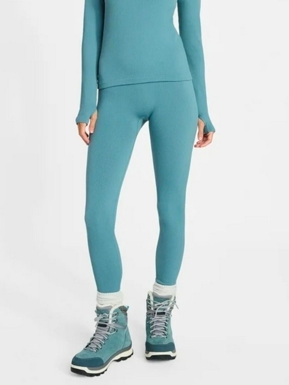 2-pack Ozark Trail Women's S Warmer Seamless Ribbed Thermal Brushed Legging Blue